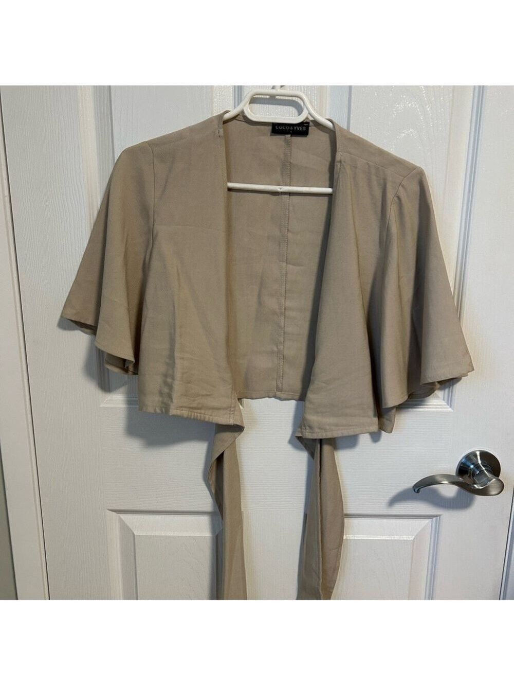 Coco & Yves Front Tie Women's Top, Size Small, Colour Khaki Beige. - Picture 5 of 8